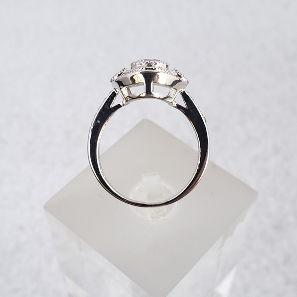 Sterling Pink Baguette Ring - Picture 4 of 8